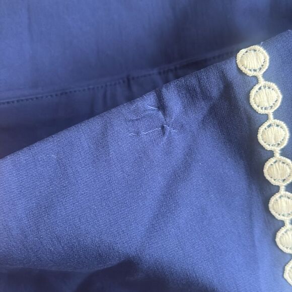 Belle Beach by Kim Gravel Ric Rac Trim Stretch Woven Skort Sz 18W Preppy Coastal - Picture 6 of 8